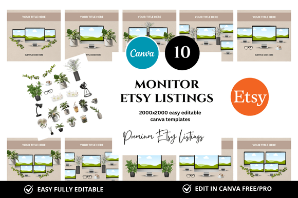 10 Monitor Premium Etsy Listings Mockup: Streamline Your Design Workflow