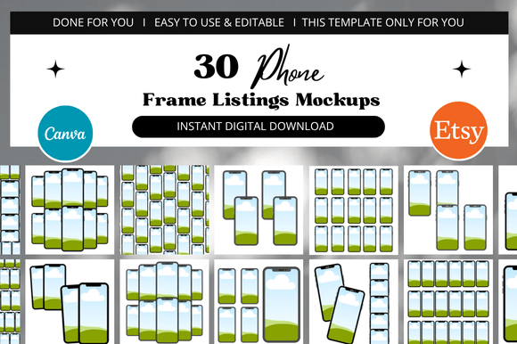 30 Etsy Frame Mockup Canva Templates for Instant Download