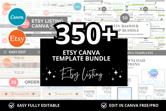 350+ Etsy Canva Template Bundle: Elevate Your Design Workflow
