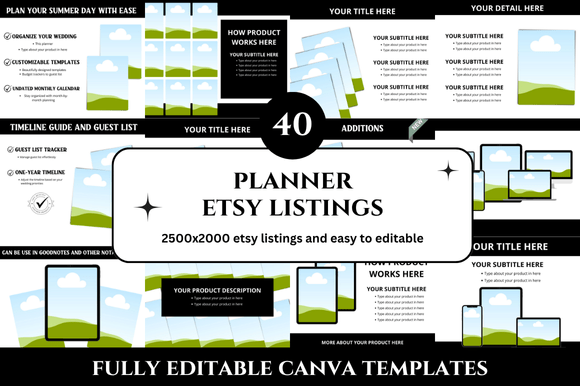 40 Planner Etsy Listings Mockup: Streamline Your Shop's Visuals
