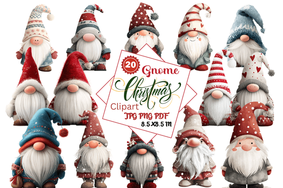 Enchant Your Holiday Designs with Gnome Christmas Clipart