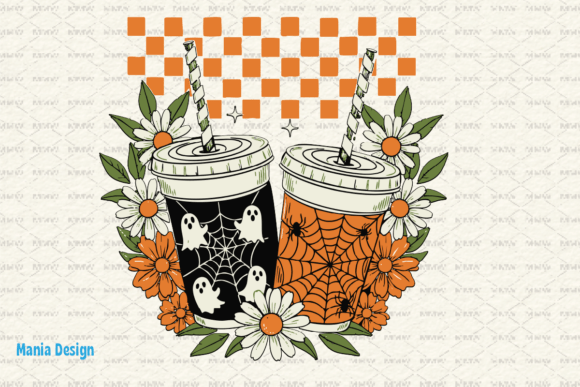 Halloween Spooky Coffee PNG: A Trendy Graphic for Seasonal Design