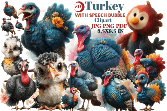 Turkey with Speech Bubble Clipart: A Designer's Asset
