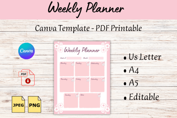 Weekly Planner Canva Template & PDF: Design for Daily Clarity