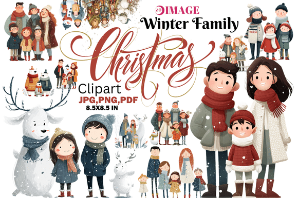 Winter Family Christmas Clipart: A Designer's Festive Toolkit